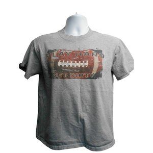 Game Day Gray Tshirt T Shirt SZ M SZ 10 12 Boys Play Hard Get Dirty Tee